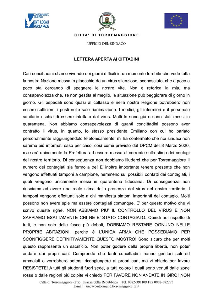 LETTERA APERTA DI ALBERIAMO AL SINDACO DI RICHIAMO AL VERDE