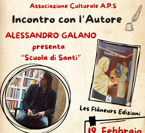 Il Circolo delle Idee APS ospiterà lo scrittore Alessandro Galano il 19 febbraio 2025 alle ore 18 presso la BIST Biblioteca Storica di Torremaggiore