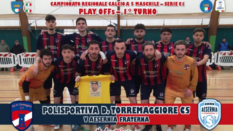 La Polisportiva Dilettantistica Torremaggiore Calcio a Cinque ha battuto 6 a 0 l’Aesernia Fraterna e si aggiudica il primo turno dei Play Off